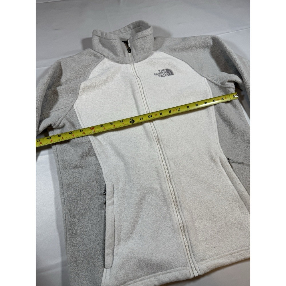 The North Face Full Zip Women's Fleece Jacket Size Large White Gray - Picture 5 of 5